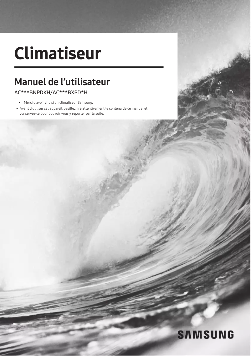 First page image of the manual for AC100BNPDKH