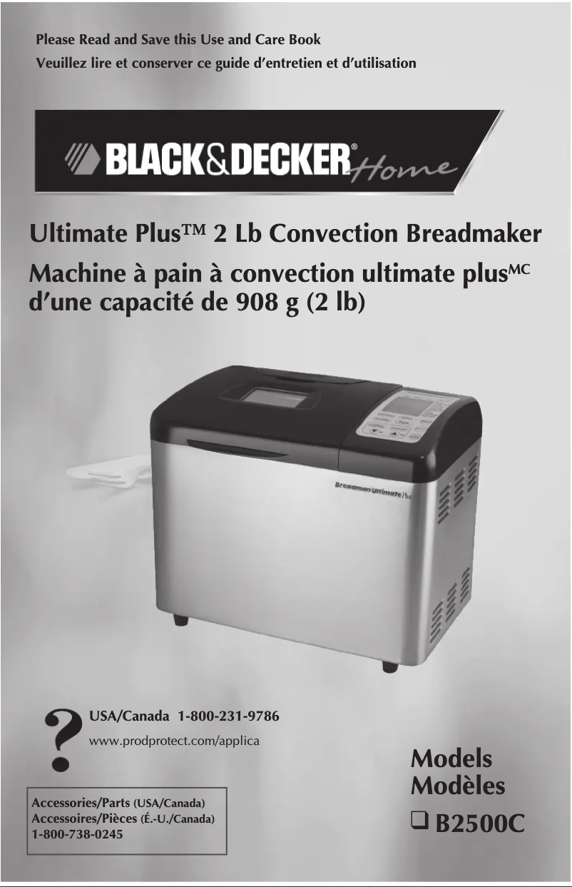 Page 1 of the manual User Manual Black & Decker B2500C