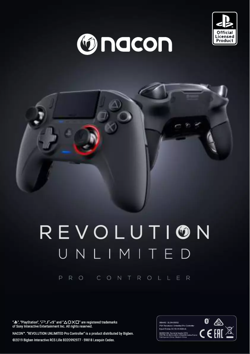 Page 1 of the manual User Manual NACON Revolution Unlimited