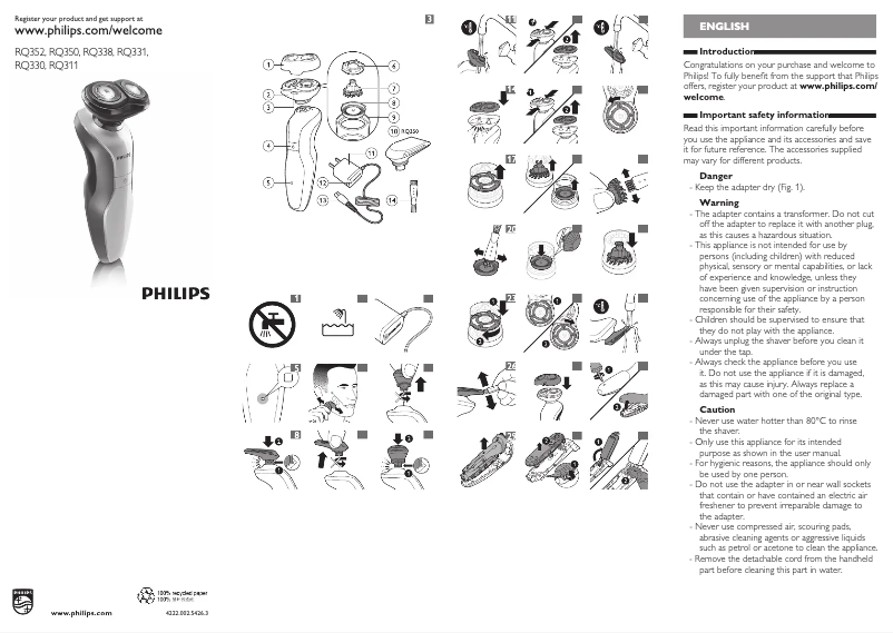 First page image of the manual for RQ350