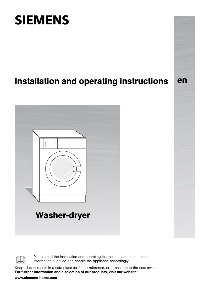 Page 1 of the manual User Manual Siemens WK12D320EE