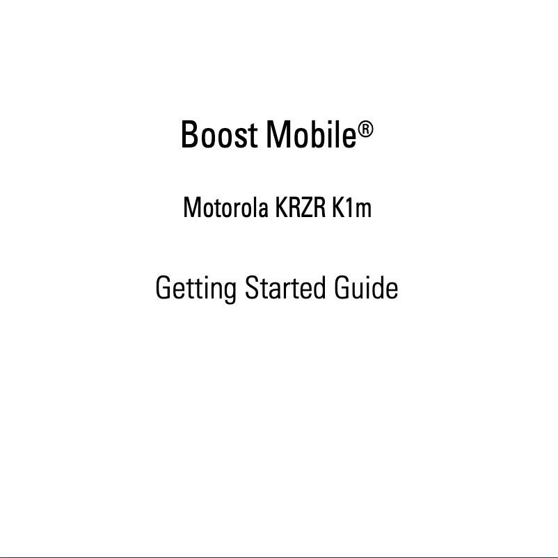 First page image of the manual for KRZR K1m
