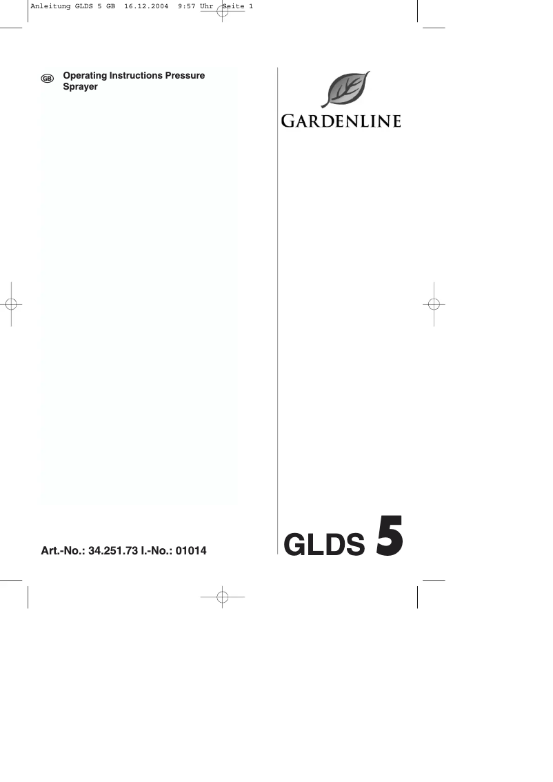 First page image of the manual for GLDS 5