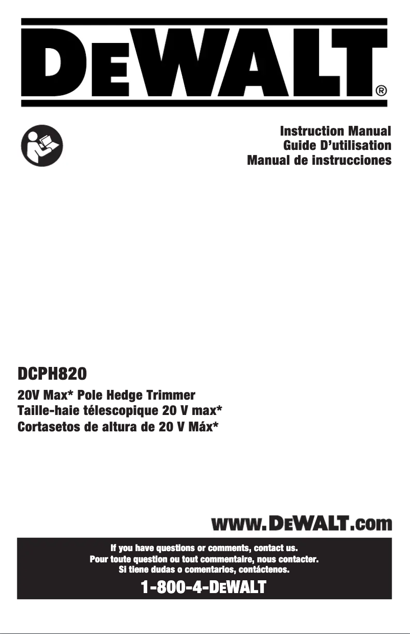 First page image of the manual for DCPH820