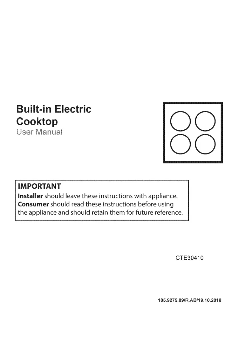 First page image of the manual for CTE30410