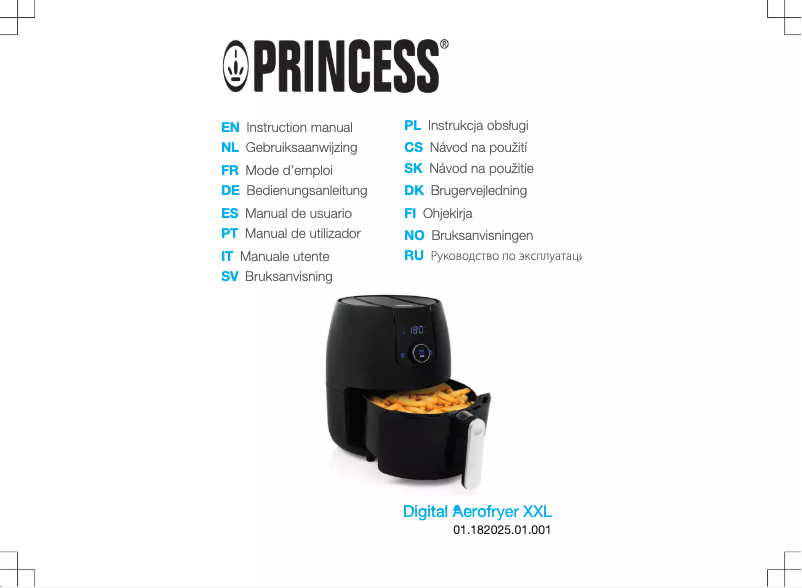Page 1 of the manual User Manual Princess Digital Aerofryer XXL 182025