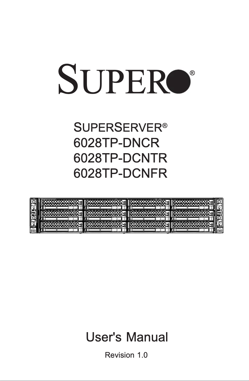 First page image of the manual for SuperServer 6028TP-DNCFR