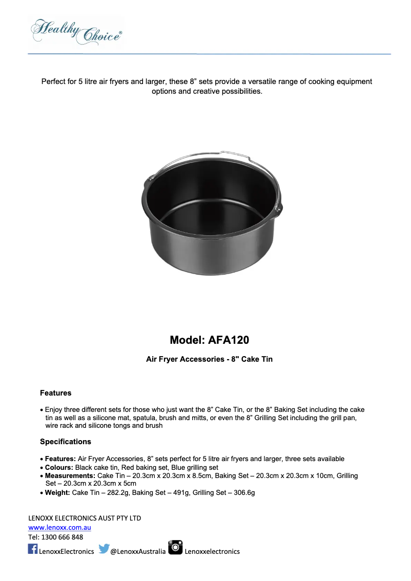 First page image of the manual for AFA140