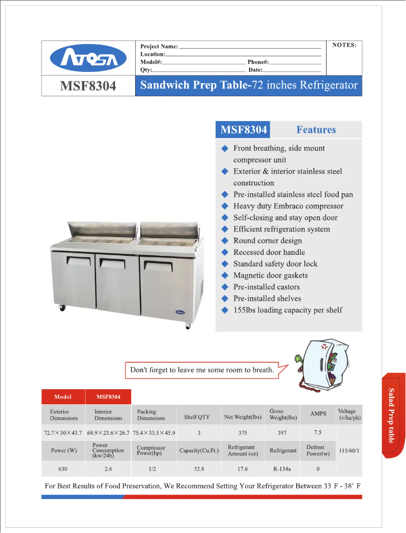 First page image of the manual for MSF8304