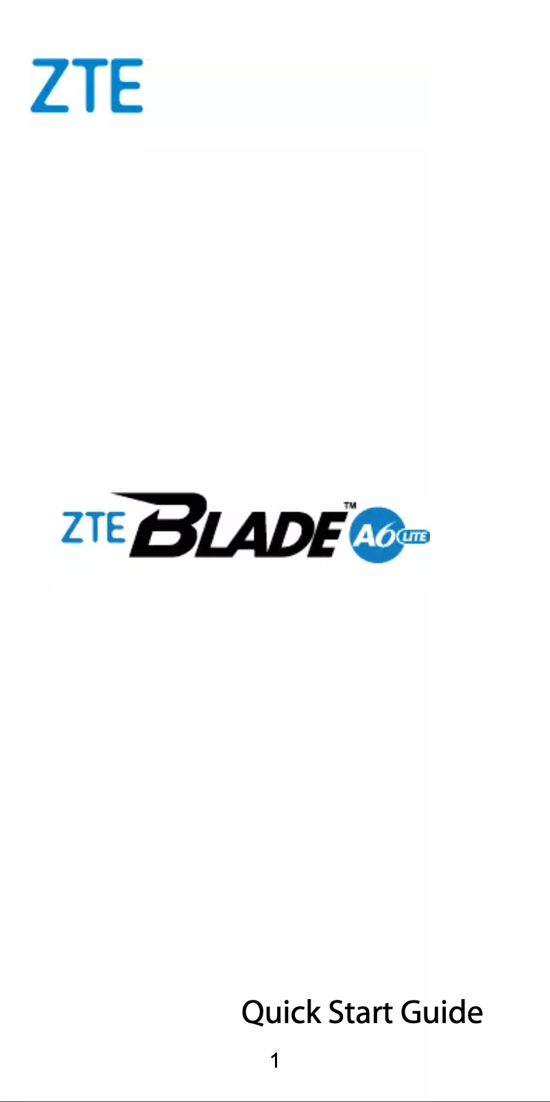 First page image of the manual for Blade A6 Lite