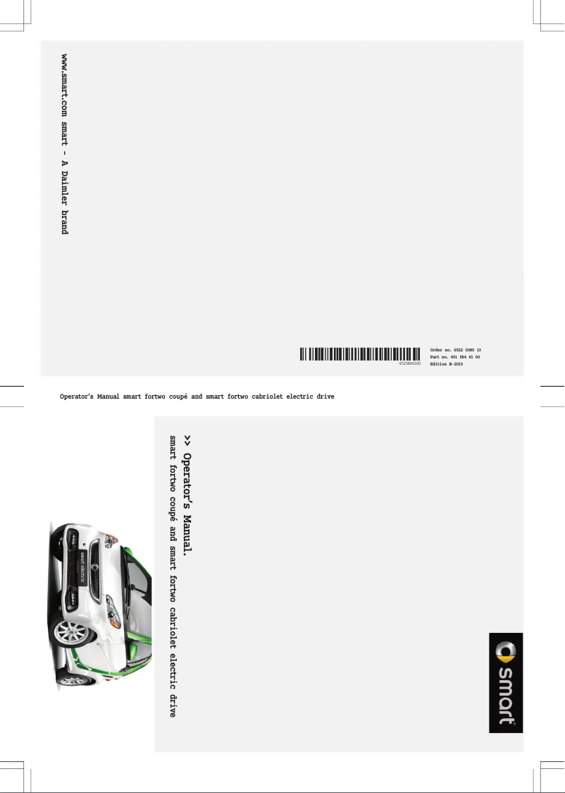 First page image of the manual for Smart Electric Drive (2015)