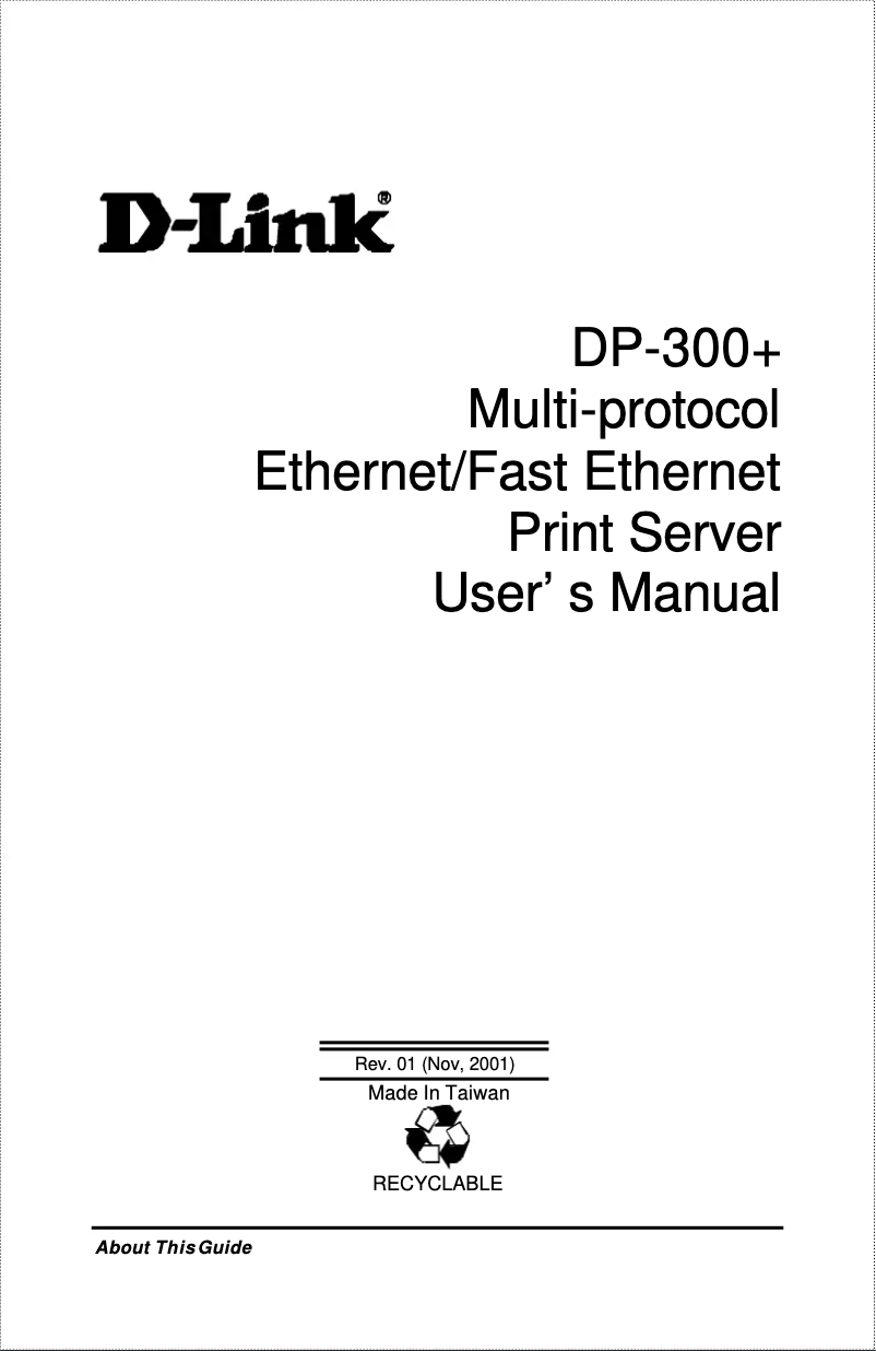 Page 1 of the manual User Manual D-Link DP-300