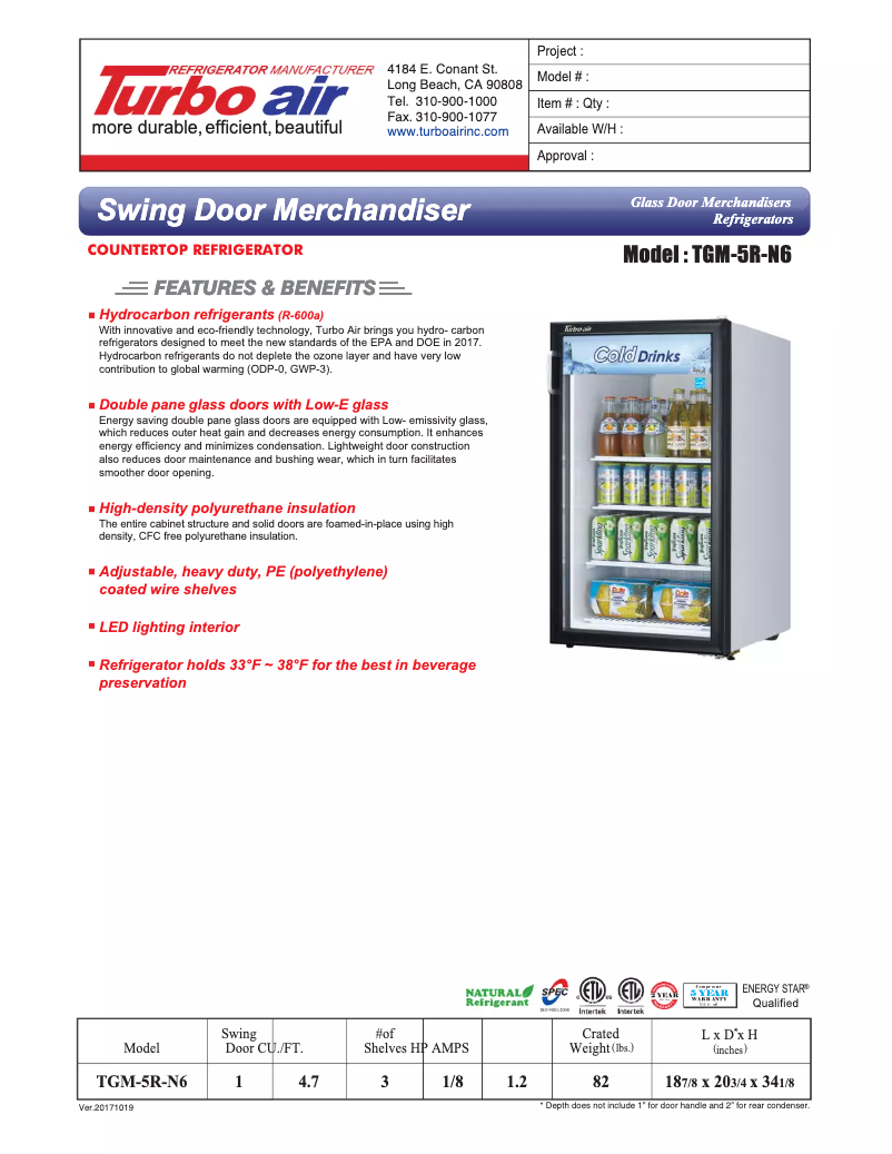 First page image of the manual for TGM-5R