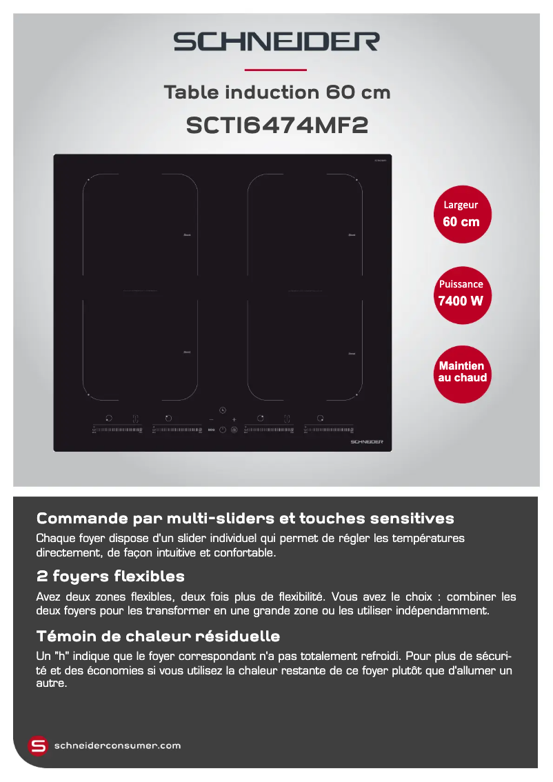Page 1 of the manual Technical Sheet Schneider SCTI6474MF2
