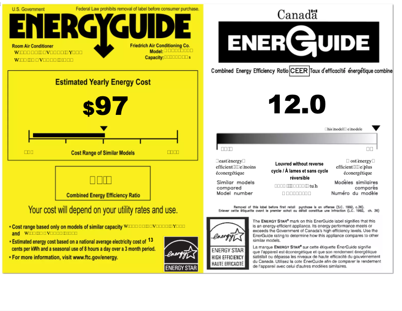 Page 1 of the manual Energy Label Friedrich Kuhl KCS12A30A