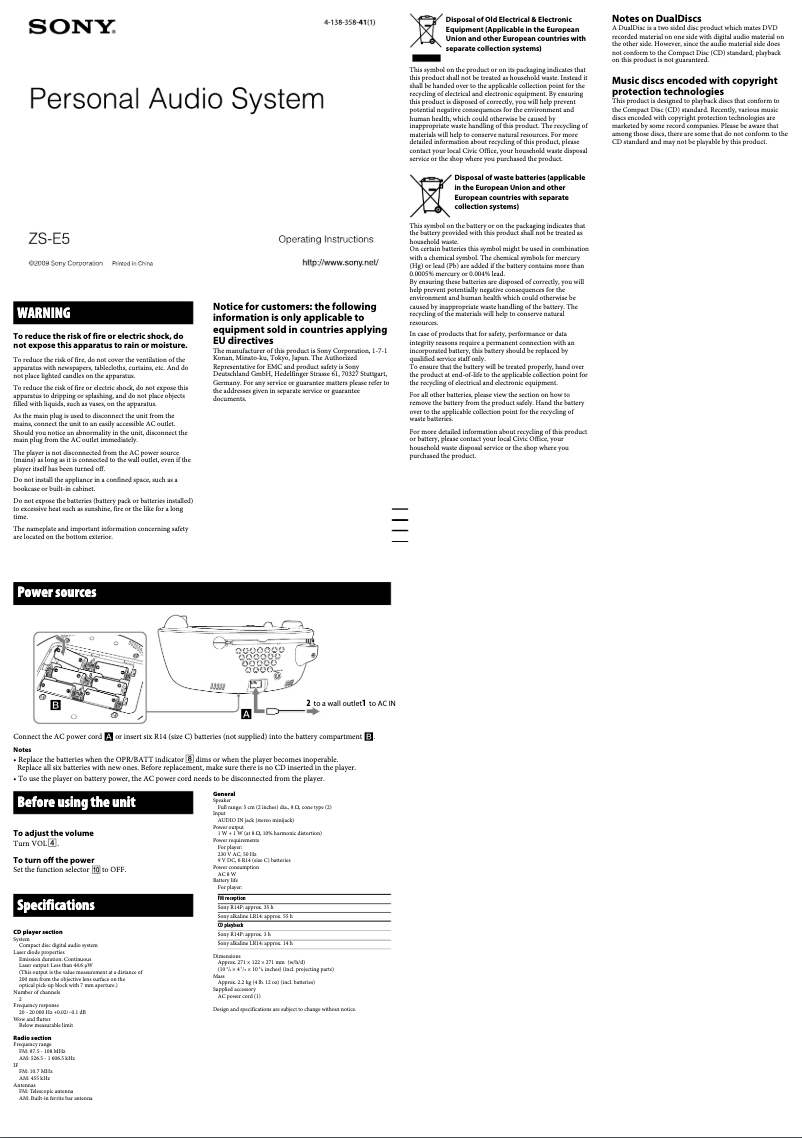 First page image of the manual for ZSE5