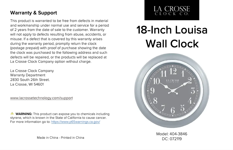 Page 1 of the manual User Manual La Crosse Technology 404-3846