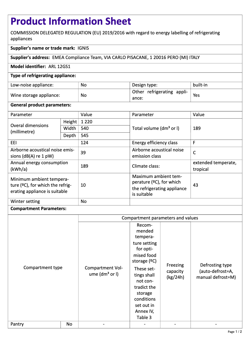 First page image of the manual for ARL 12GS1