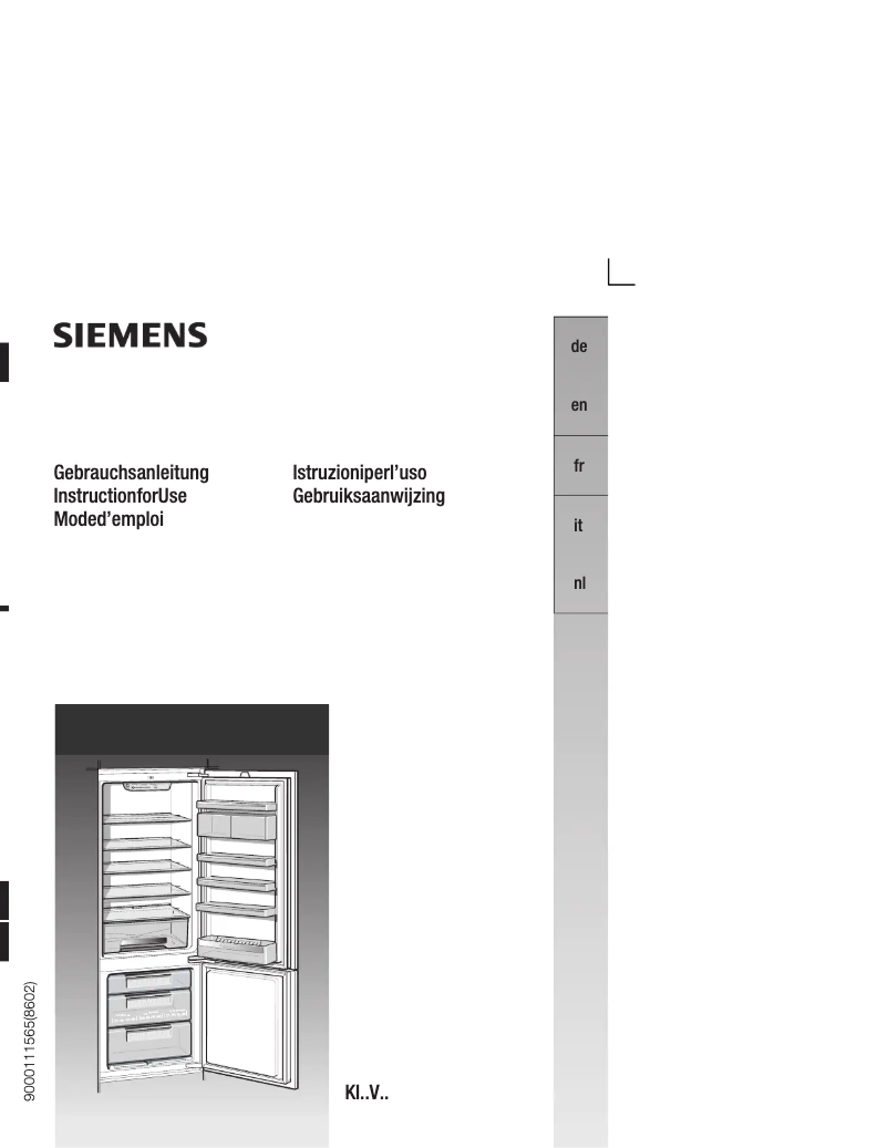 Page 1 of the manual Instruction Manual Siemens KI34VA20