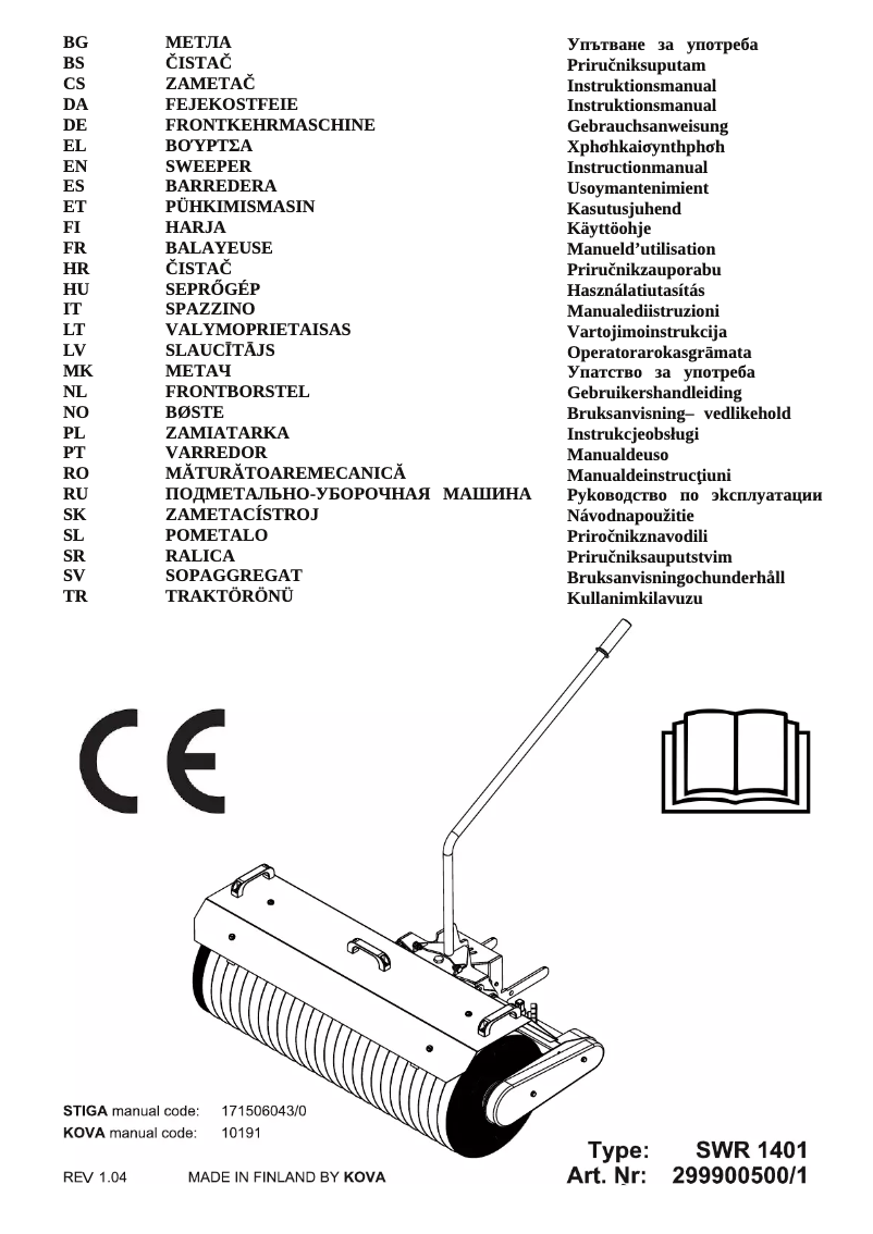 Page 1 de la notice Manuel utilisateur Stiga SWR 1401
