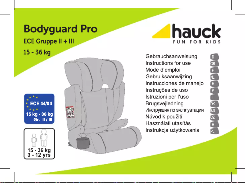 Page 1 of the manual User Manual Hauck Bodyguard Pro
