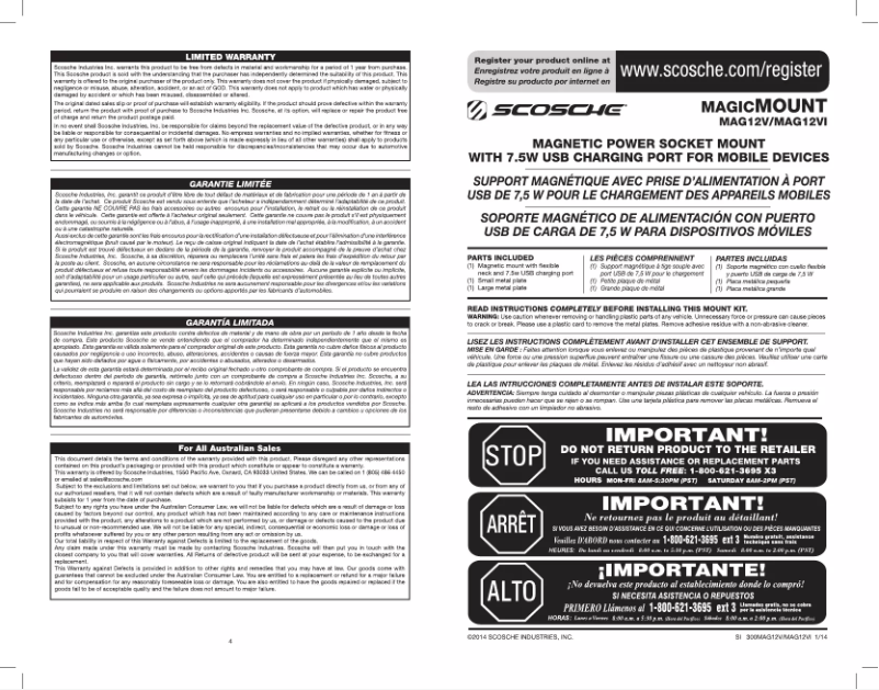 First page image of the manual for MAG12V