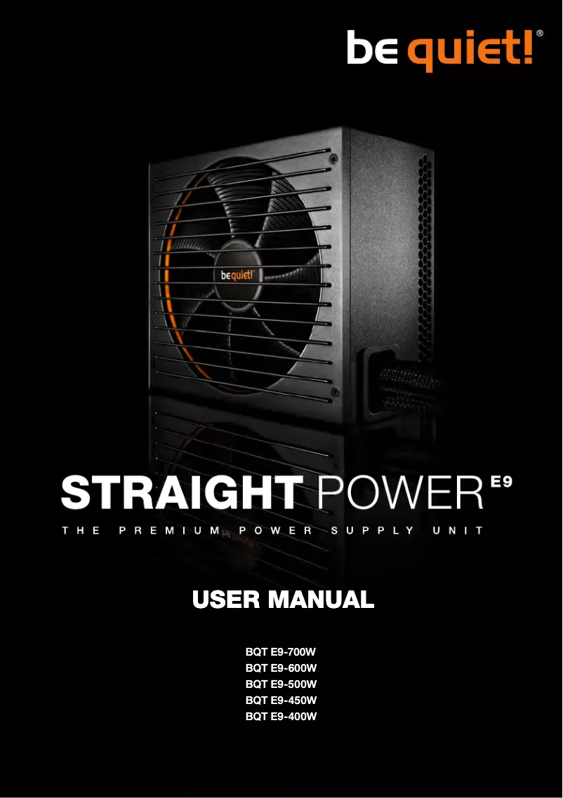 Page 1 de la notice Manuel utilisateur Be Quiet! Straight Power E9 400W