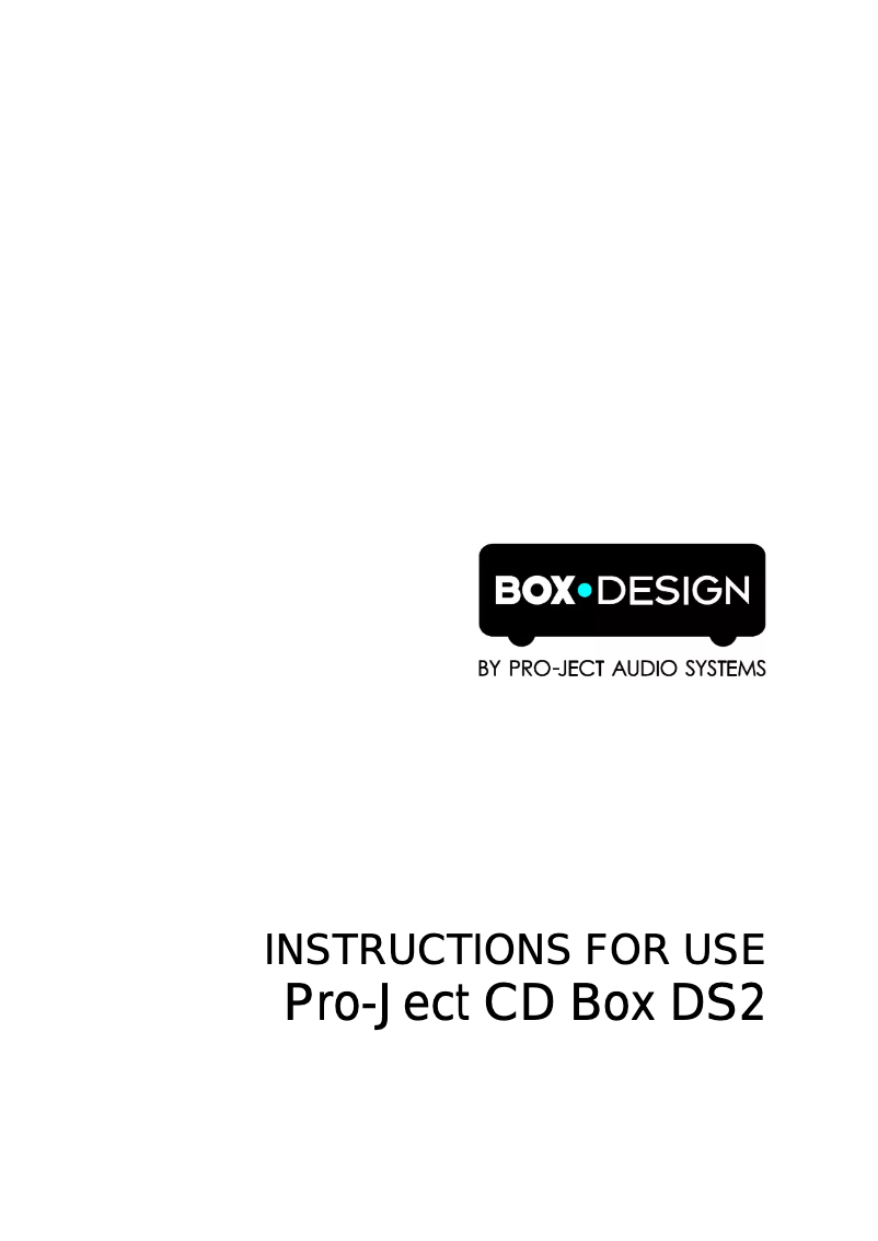First page image of the manual for CD Box DS2