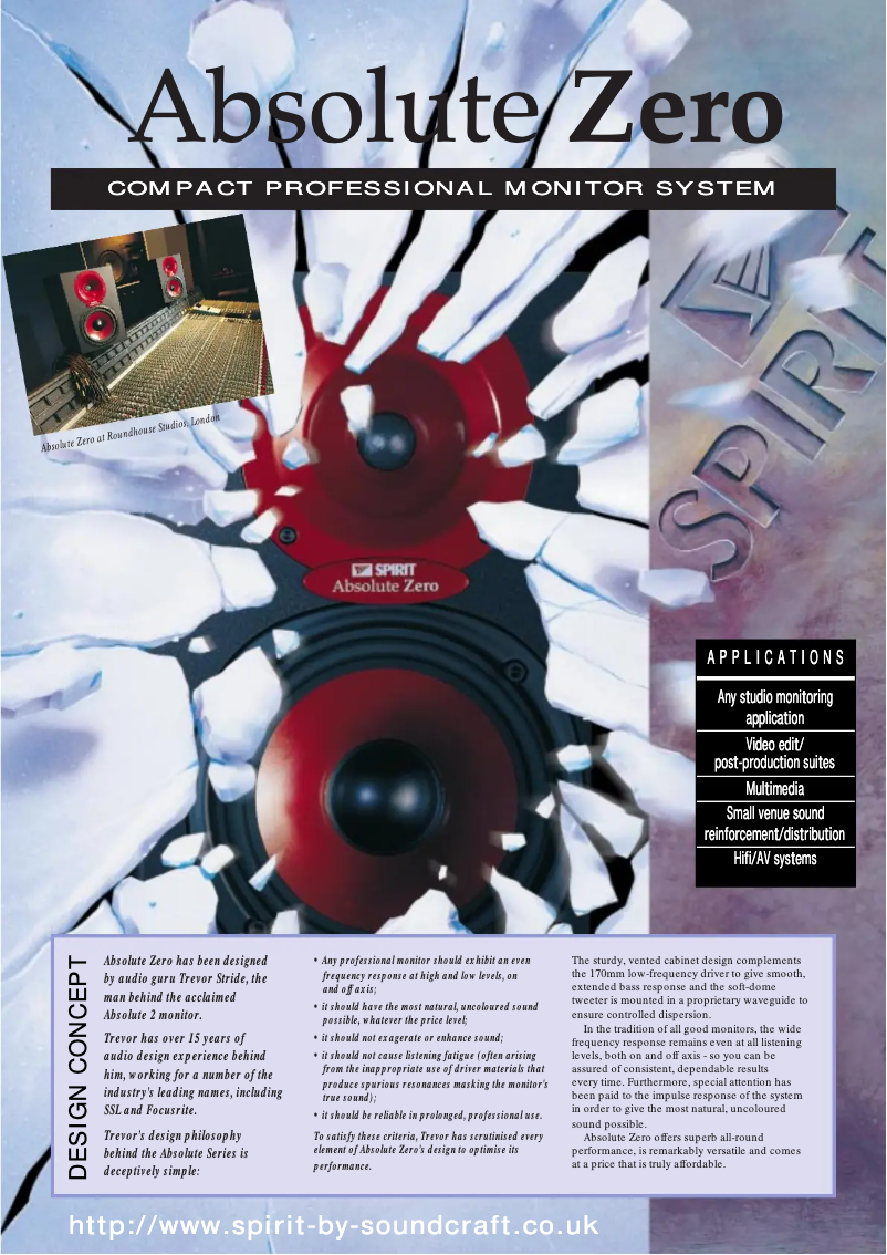 First page image of the manual for Spirit Absolute Zero