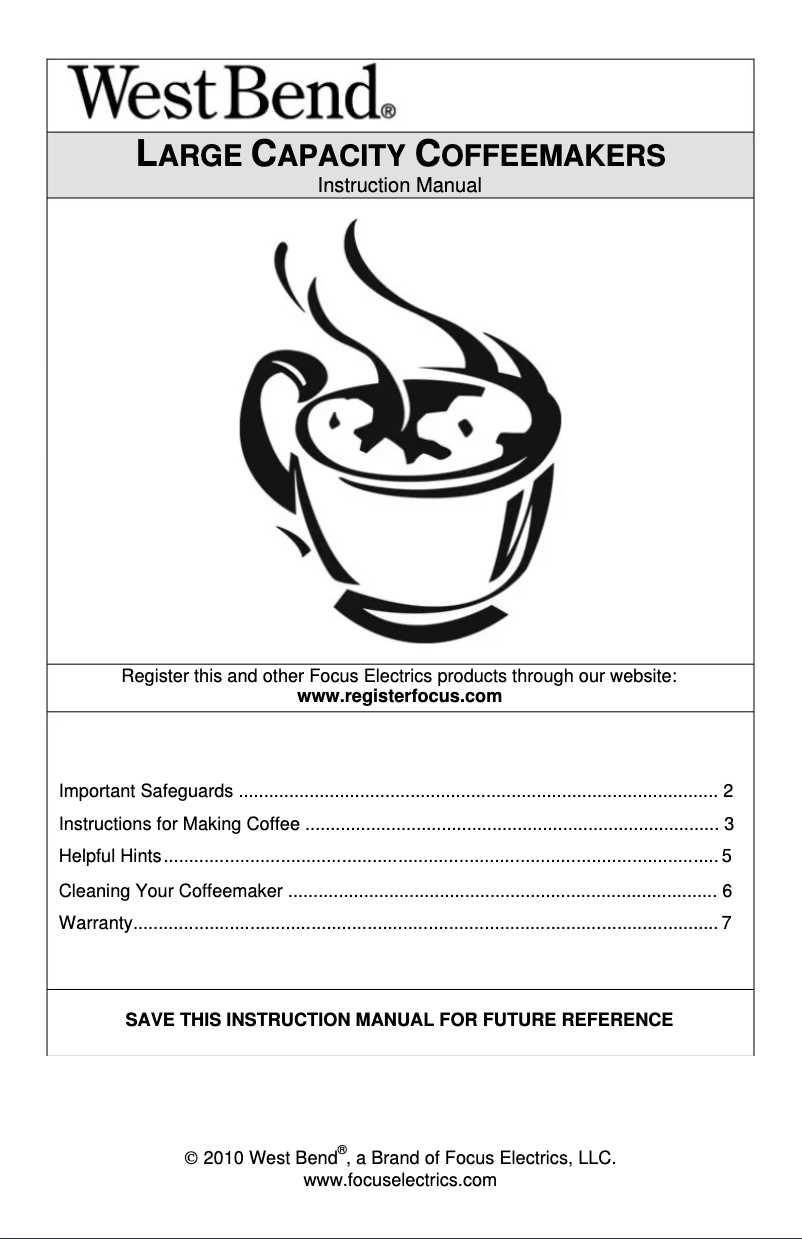 First page image of the manual for 13500