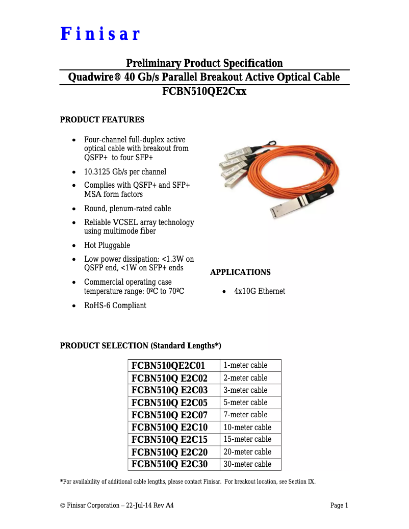 First page image of the manual for FCBN510QE2C05