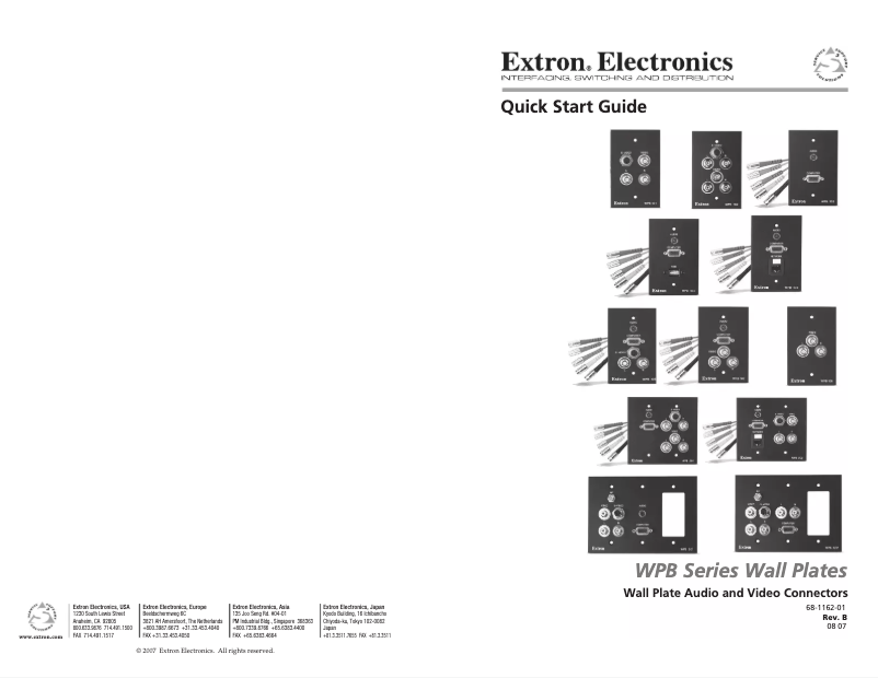Page 1 of the manual User Manual Extron WPB 103
