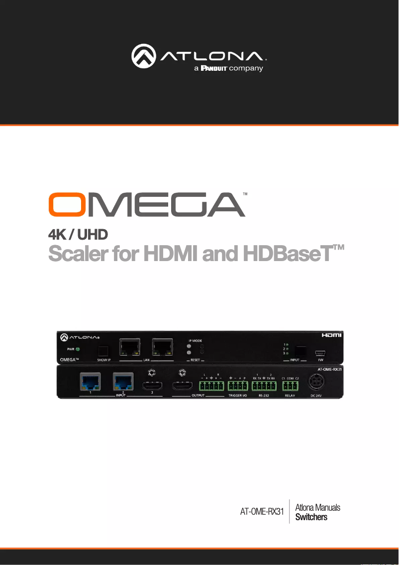 Page 1 of the manual User Manual Atlona Omega AT-OME-RX31