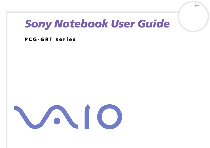 First page image of the manual for Vaio PCG-GRT785B