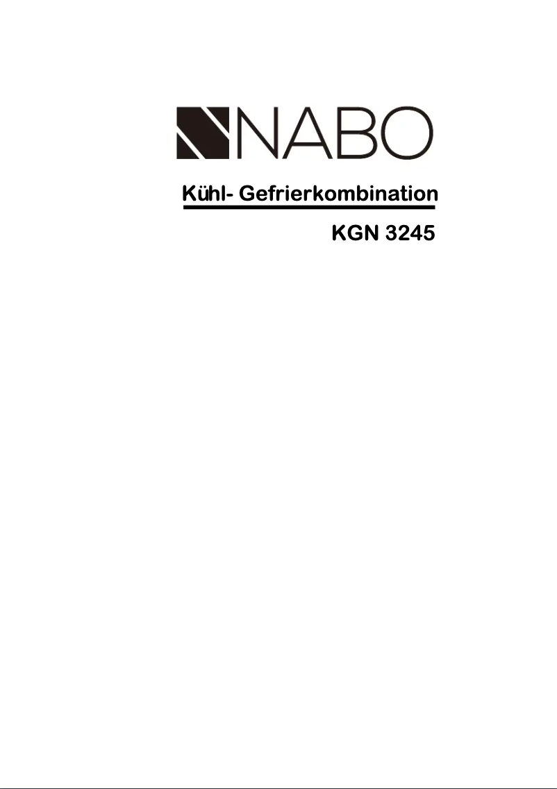 First page image of the manual for KGN 3245
