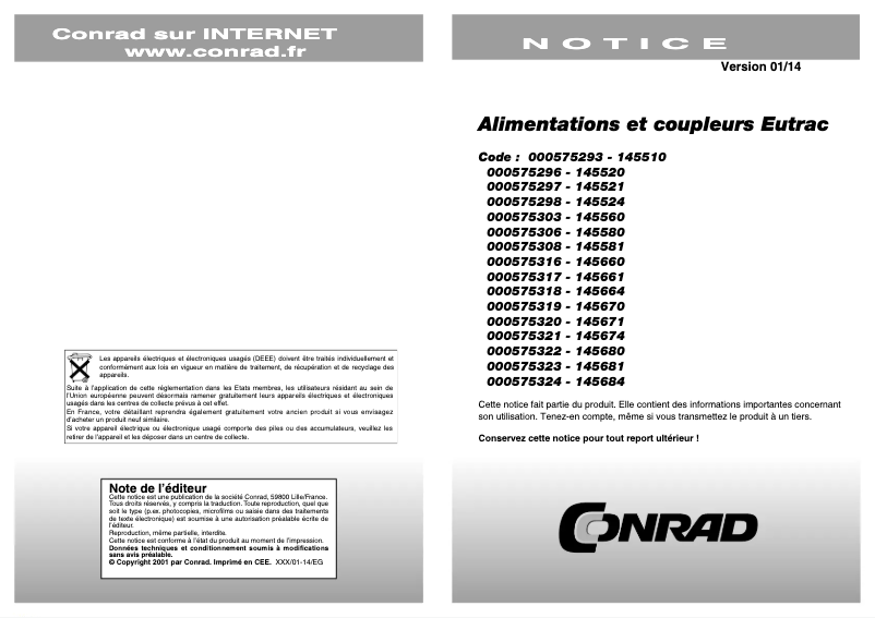 Page 1 of the manual User Manual Eutrac 145664