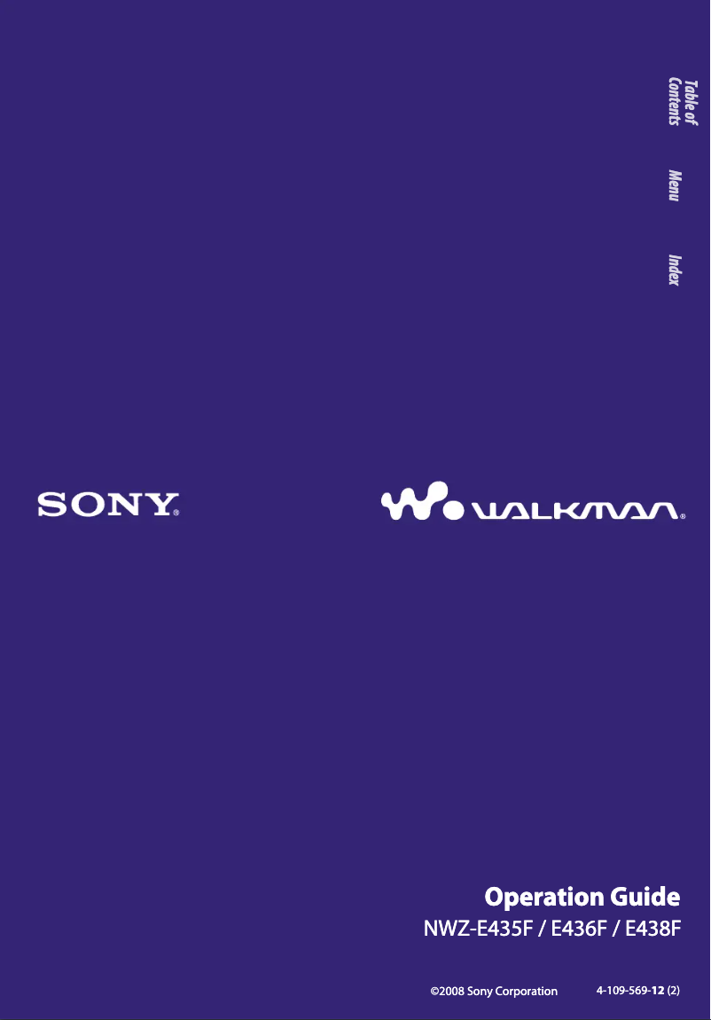 Page 1 of the manual User Manual Sony Walkman NWZ-E435F