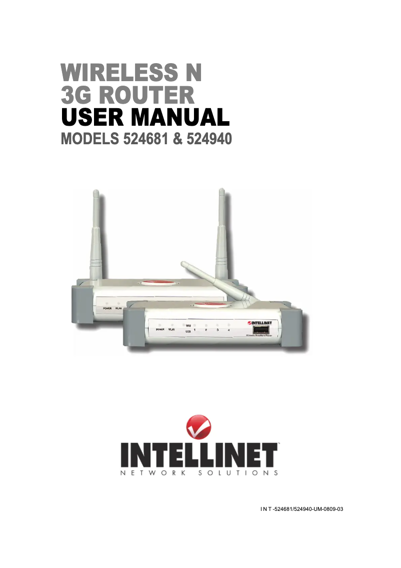 Page 1 of the manual User Manual Intellinet 524681