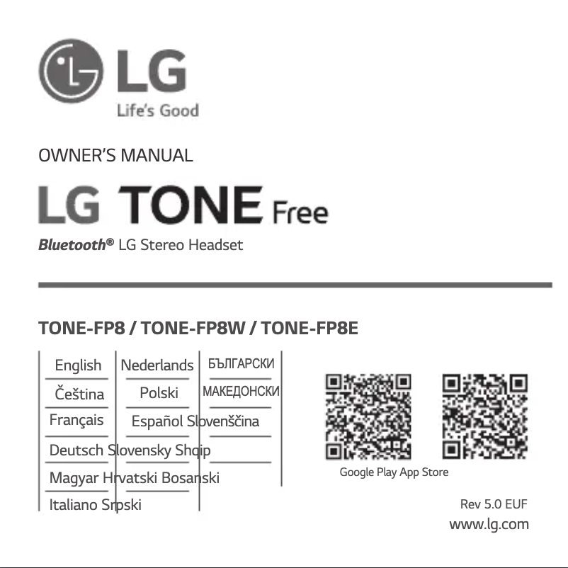 Page 1 of the manual User Manual LG Tone Free TONE-FP8