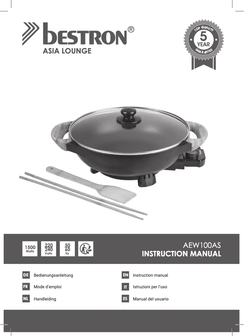 Page 1 of the manual User Manual Bestron Asia Lounge AEW100AS