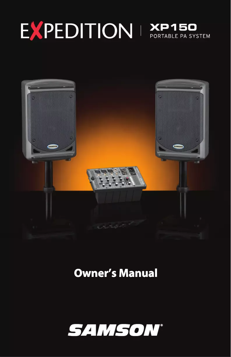 First page image of the manual for XP150