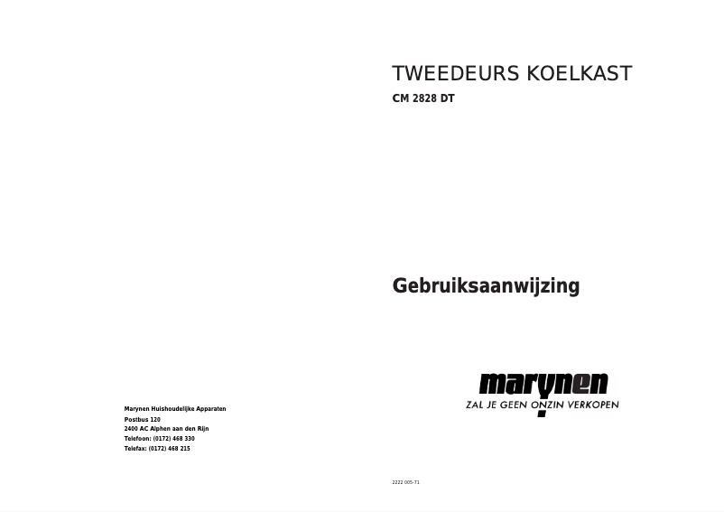 First page image of the manual for CM 2828 DT