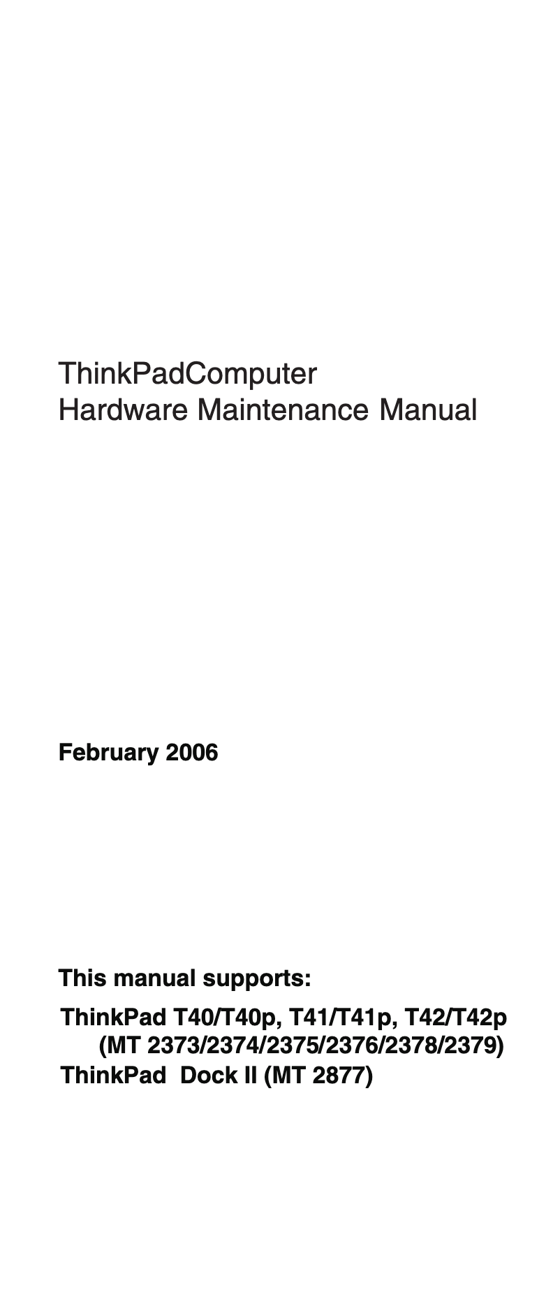 Page 1 of the manual User Manual IBM ThinkPad T41