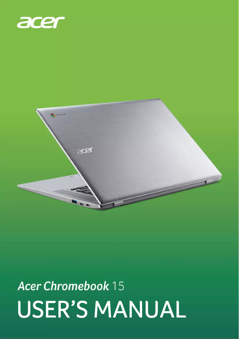 First page image of the manual for Chromebook 15