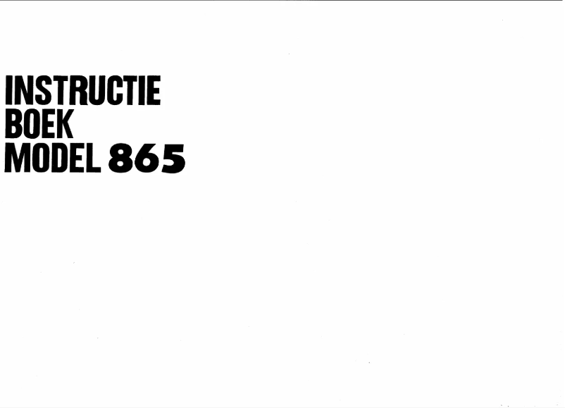 First page image of the manual for 865