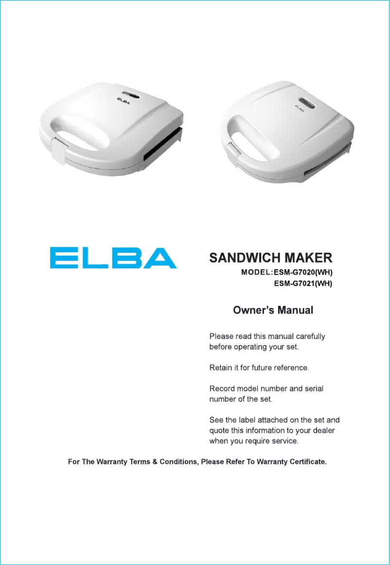 Page 1 of the manual User Manual Elba ESM-G7020(WH)