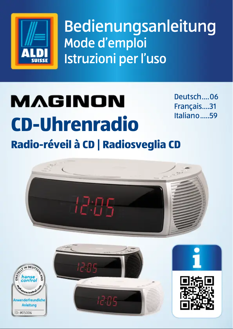 Page 1 of the manual User Manual Maginon CDR-21