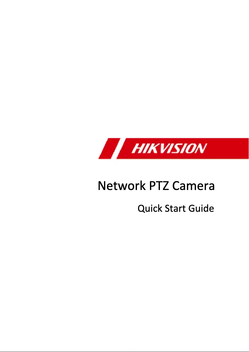 Page 1 of the manual Quick Start Guide Hikvision DS-2DE2C200MW-DE
