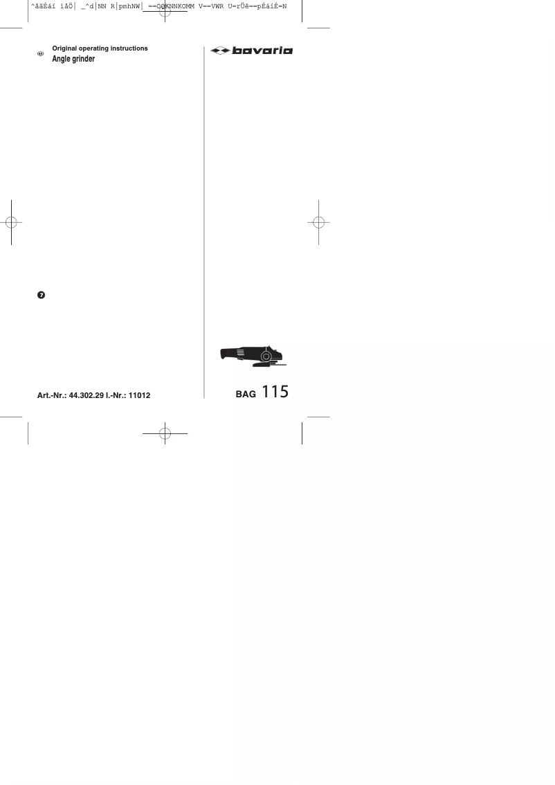 First page image of the manual for BAG 115