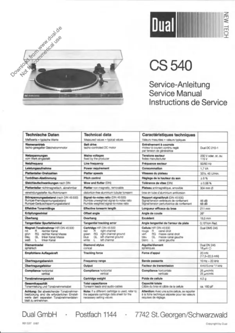 First page image of the manual for CS 540